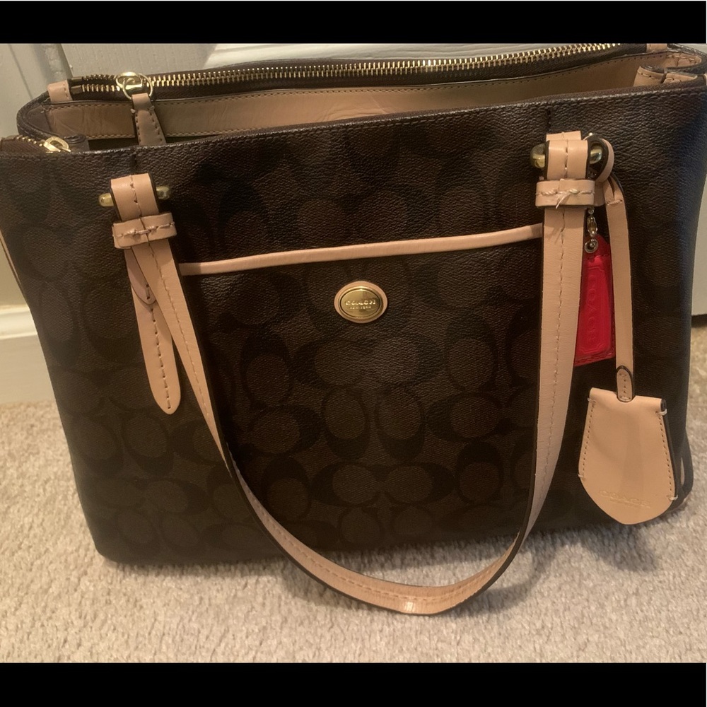 Brown leather Coach bag